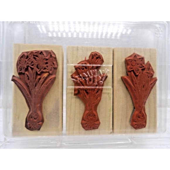 Stampin' Up! Floral Wood Stamps - Black and Tan “Bulbs in bloom” - Picture 2 of 2